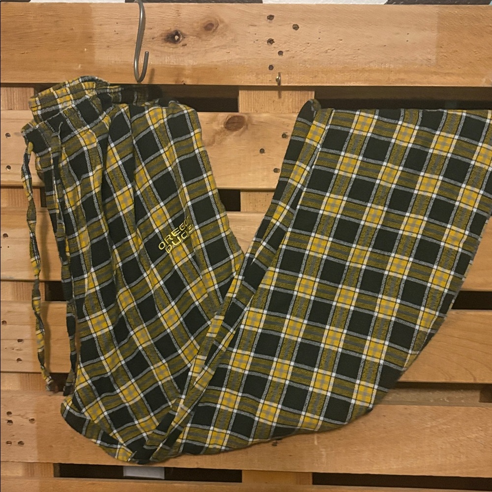 Guess Yellow and Black Checkered Pants